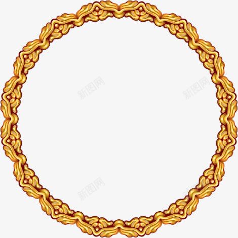 金色雕花圆环欧式花纹png免抠素材_新图网 https://ixintu.com 欧式 花纹 金色 雕花