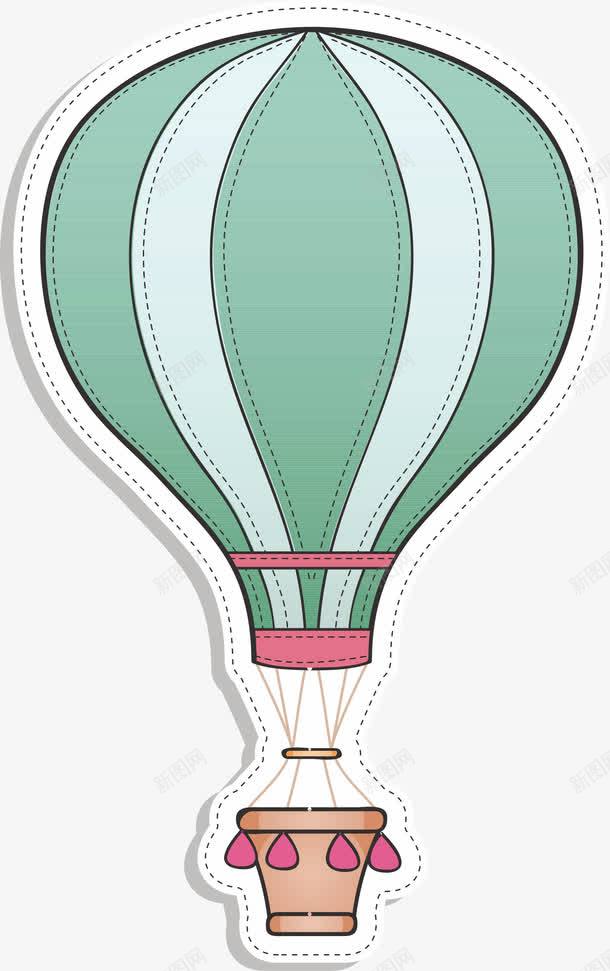 热气球矢量图ai免抠素材_新图网 https://ixintu.com AI 卡通 可爱 天空 手绘 氢气球 热气球 线条 绿色 飞翔 矢量图