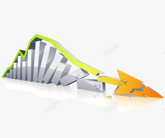 ppt趋势png免抠素材_新图网 https://ixintu.com ppt素材 下降 箭头