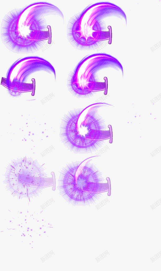 紫色刀剑挥砍击打特效png免抠素材_新图网 https://ixintu.com 刀光剑影 剑气 打击 打击特效 效果 炫光 爆炸