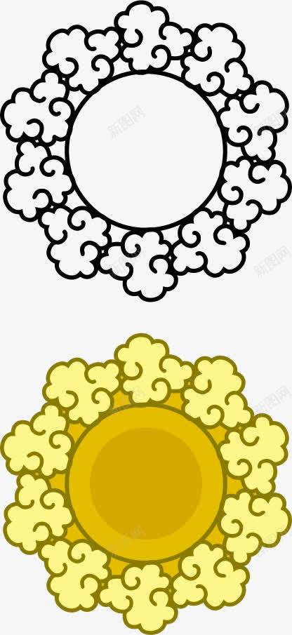 瓦当花纹祥云花纹png免抠素材_新图网 https://ixintu.com 中国风 瓦当图案 瓦当花纹 祥云花纹