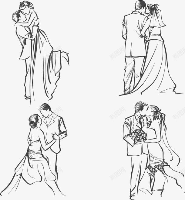 手绘素描婚礼小人免费png免抠素材_新图网 https://ixintu.com 婚礼免扣png 婚礼小人 情侣免费png 手绘 新婚 素描 结婚人物 结婚免扣png