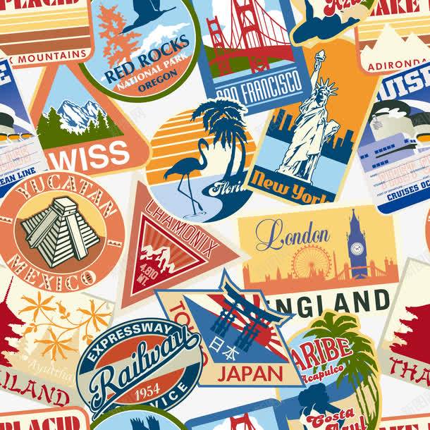 世界各地图标png_新图网 https://ixintu.com 世界各地图标 旅行 日本 欧洲 环球旅游 美国 自由女神 英国