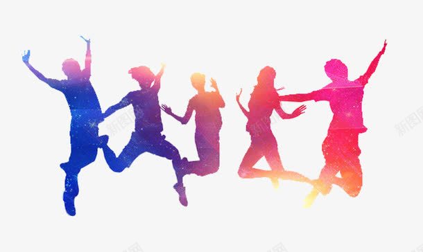 跳跃学生彩色剪影png免抠素材_新图网 https://ixintu.com 人物 剪影 单页 学生 彩色 跳跃