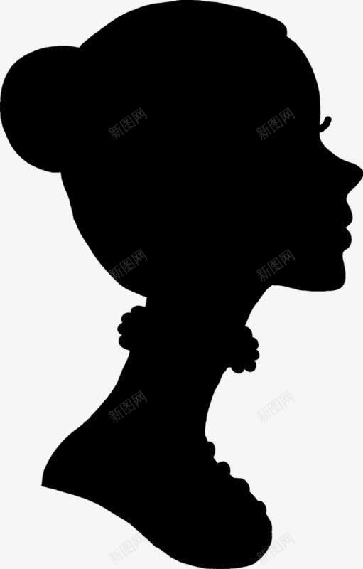 黑色剪影女人头像海报背景