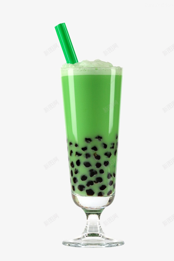 一杯奶昔png免抠素材_新图网 https://ixintu.com 一杯奶昔 吸管 奶茶 实物 玻璃圣餐杯 绿色 茶 饮料