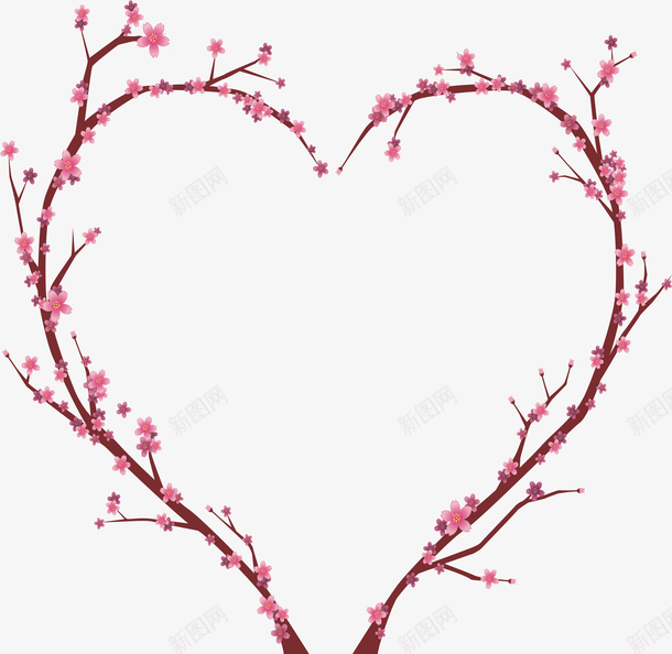 桃花花瓣花枝边框春天矢量图ai免抠素材_新图网 https://ixintu.com 心形边框 春天 树枝 桃树 桃花 桃花花圈 植物 矢量图 粉红桃花 花朵 花枝边框 花瓣 花边框 装饰
