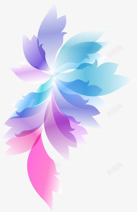 彩色渐变装饰png免抠素材_新图网 https://ixintu.com 浪漫 海报装饰 渐变花朵 温馨 紫色 背景装饰 蓝色