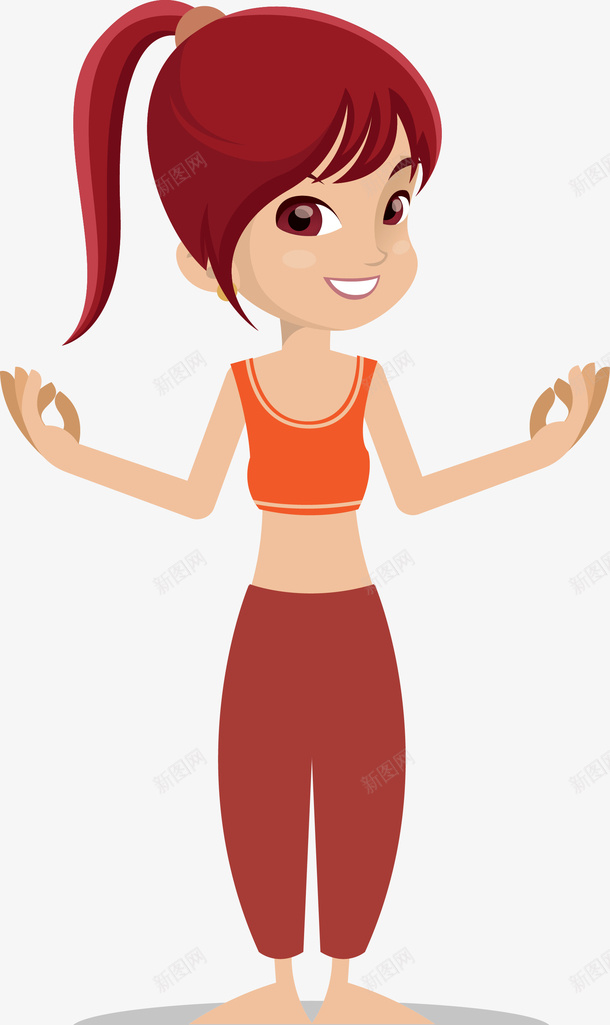 卡通做瑜伽的女孩图png免抠素材_新图网 https://ixintu.com 休闲 休闲娱乐 健美 健身 儿童瑜伽 印度瑜伽 女性 手绘 插画 瑜伽 瑜伽动作 瑜伽女性 线条 运动 锻炼