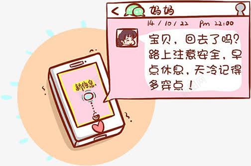 h5母亲节叮嘱png免抠素材_新图网 https://ixintu.com h5素材 卡通人物 卡通手机 暴走漫画