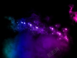 紫色神秘星空光点光效海报背景素材