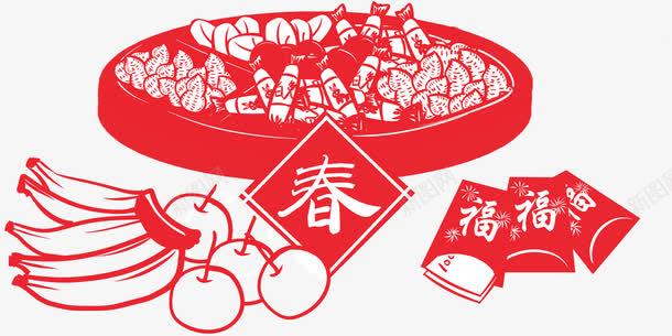 新春装饰卡通剪纸png免抠素材_新图网 https://ixintu.com 剪纸 卡通 新年 新春 糖果 红包 装饰图案