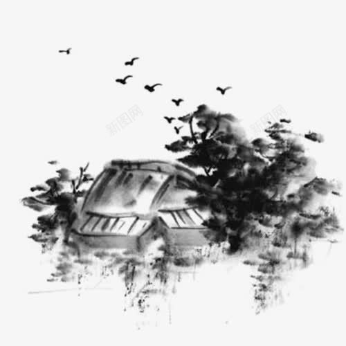 墨水画png免抠素材_新图网 https://ixintu.com 墨水元素 墨水图案 墨水画 墨水素材 山水画