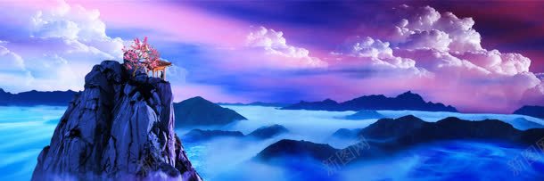 唯美风景背景jpg设计背景_新图网 https://ixintu.com 云朵 山 紫色云霞 紫色背景图片 紫色背景图片模板下载 紫色背景图片素材下载 风景