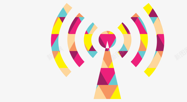 彩色渐变wifi信号png免抠素材_新图网 https://ixintu.com wifi 世界电信日 信号 无线基站 无线网 移动网络 网络