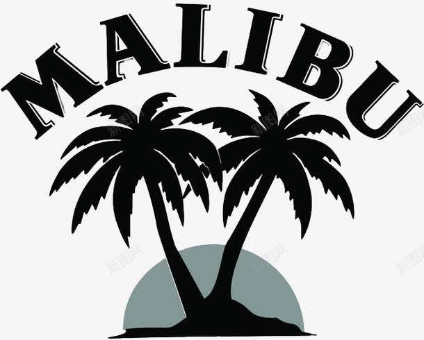 MALIBU酒LOGO图标png_新图网 https://ixintu.com LOGO logo 创作 品牌 商业 图标 夜店LOGO 小图标 成功的LOGO设计 日落 标识标志图标 椰子树 椰树 酒 酒吧 酒吧LOGO 黑白