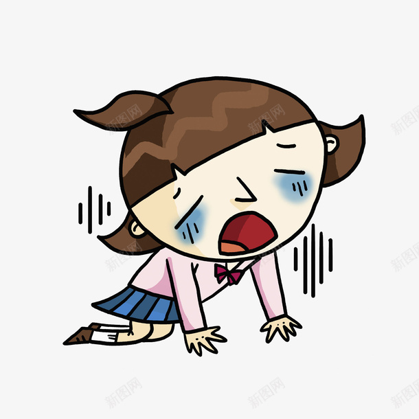 伤心的女孩png免抠素材_新图网 https://ixintu.com 伤心 卡通 同学 女孩 学生 孩子 手绘 水彩 难过