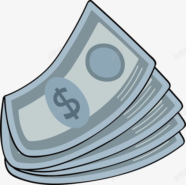 水彩卡通现金矢量图ai免抠素材_新图网 https://ixintu.com 创意 卡通 手绘 水彩 纸钱 设计 金钱 矢量图