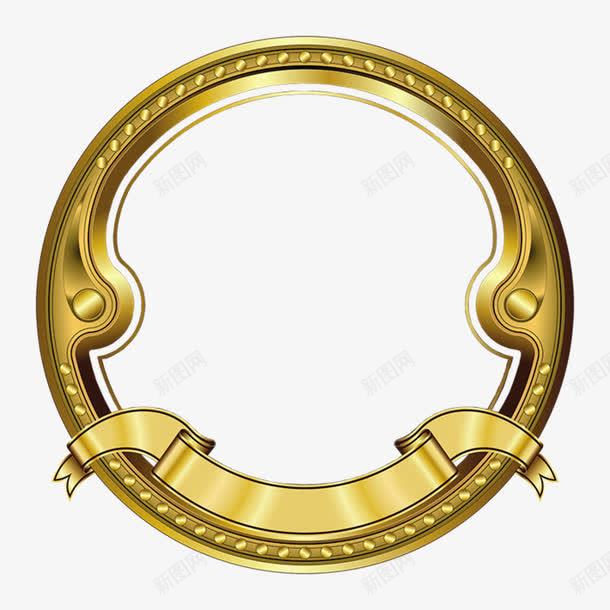 金色质感框png免抠素材_新图网 https://ixintu.com 圆形边框 展示框 标题框 相框