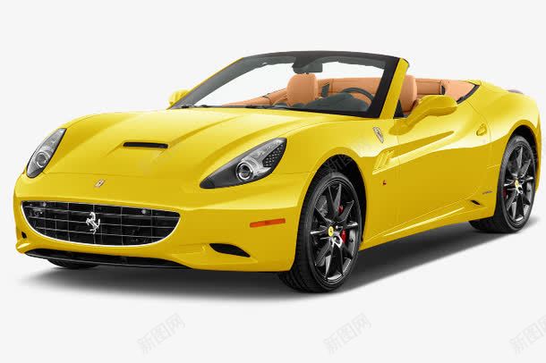 黄色法拉利png免抠素材_新图网 https://ixintu.com Ferrari 产品实物 赛车 跑车 黑色车轮