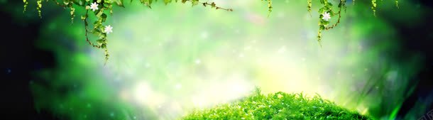 春季清新背景jpg设计背景_新图网 https://ixintu.com 星星 树藤 清新 素雅 绿色背景 花