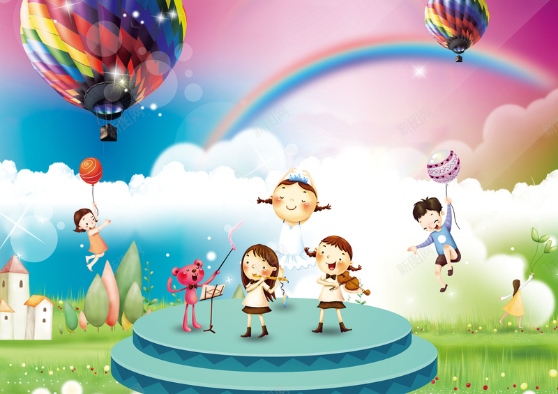 卡通音乐海报背景psd设计背景_新图网 https://ixintu.com 儿童 卡通 卡通海报 彩色 手绘 海报 童趣 素材海报 背景 音乐素材