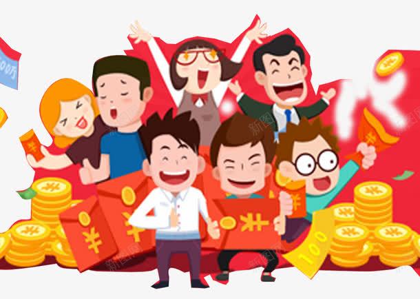 商业人物png免抠素材_新图网 https://ixintu.com 卡通 商业 红包 金币 金融