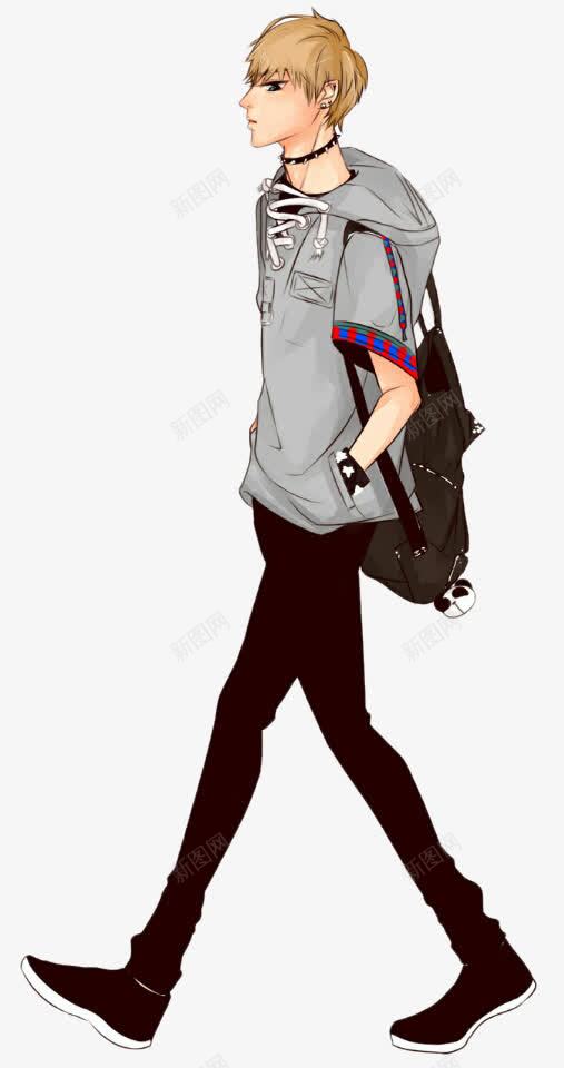 卡通男生人物侧面png免抠素材_新图网 https://ixintu.com 人物侧面 卡通手绘 听音乐的男生 帅哥 男生 男高音