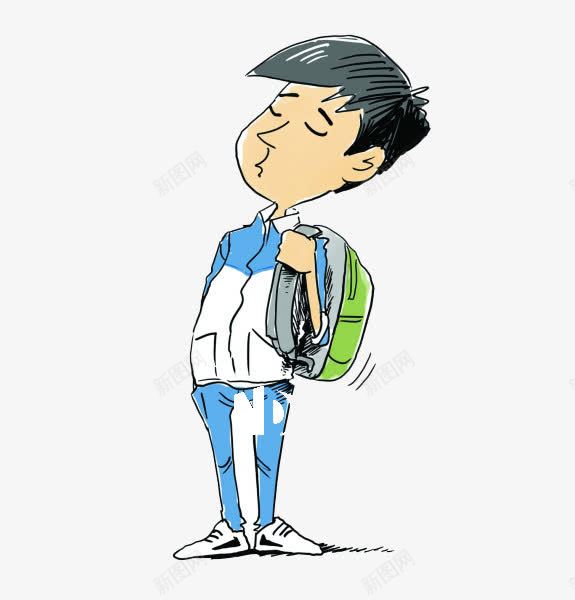帅气的小男孩png免抠素材_新图网 https://ixintu.com 上学 书包 免扣png下载 卡通人物 卡通手绘 卡通男孩 背书包的学生