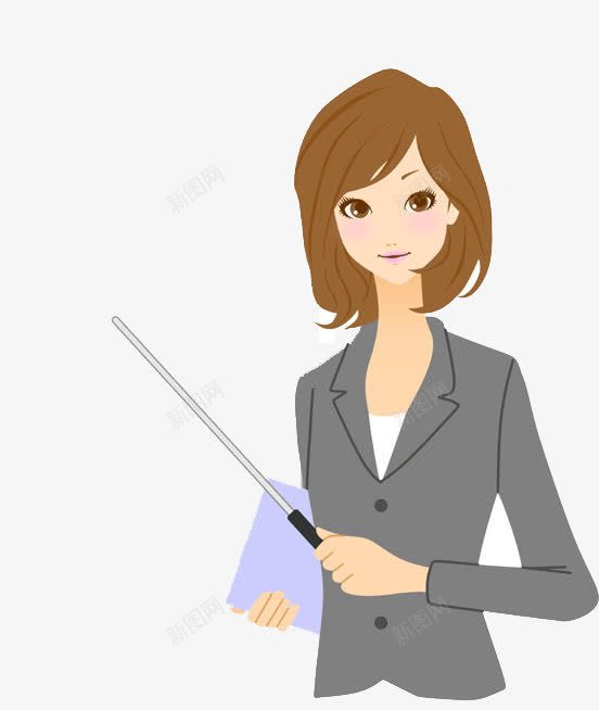穿西装的老师png免抠素材_新图网 https://ixintu.com 大眼美女 头像 教鞭 老师 西装女 解说员