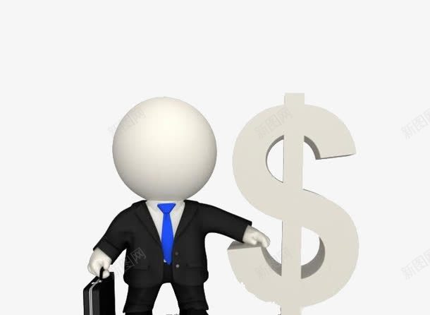 卡通上班族png免抠素材_新图网 https://ixintu.com 卡通 发愁 展板 海报 西装 钱