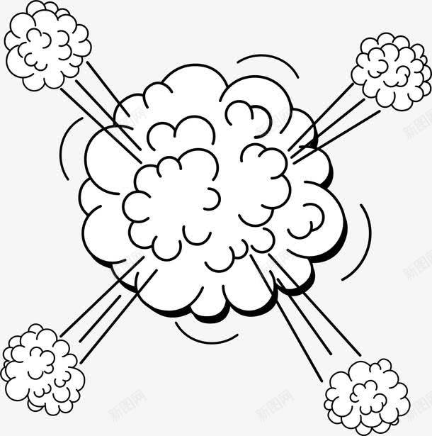 黑色爆炸灰尘png免抠素材_新图网 https://ixintu.com 免抠PNG 卡通 打架 灰尘 爆炸 装饰图案 黑色