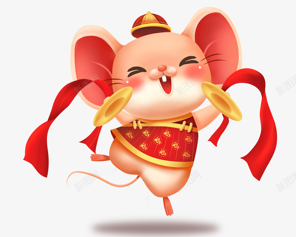 鼠年大吉手绘元素鼠年新年卡通3png免抠素材_新图网 https://ixintu.com 大吉 招财鼠 新年 新年物料 老鼠 鼠年