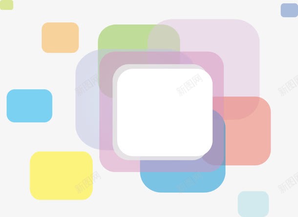 圆角正方形边框png免抠素材_新图网 https://ixintu.com ppt元素 彩色 文本框 边框