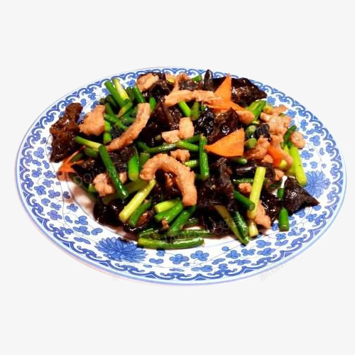 摆盘精致的美食蒜台木耳炒肉png免抠素材_新图网 https://ixintu.com 家常菜 小炒美食 摆盘 木耳 精致摆盘 蒜台炒肉 蒜苔炒肉 蒜薹肉丝