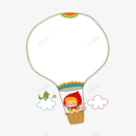 简易对话框png免抠素材_新图网 https://ixintu.com 云 对话框 小红帽 热气球