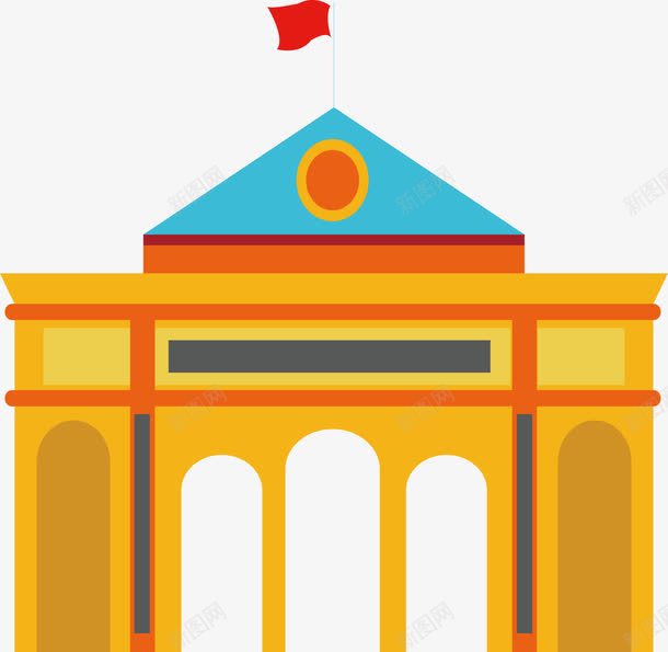 扁平化大楼矢量图ai免抠素材_新图网 https://ixintu.com 扁平化 政府大楼 矢量图