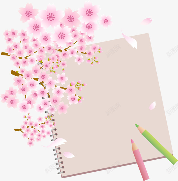 春暖花开春天写生png免抠素材_新图网 https://ixintu.com 春天写生 春季 春暖花开 桃花朵朵开 粉色桃花 绘画