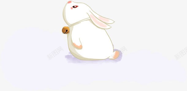 白色手绘中秋玉兔png免抠素材_新图网 https://ixintu.com 中秋 玉兔 白色