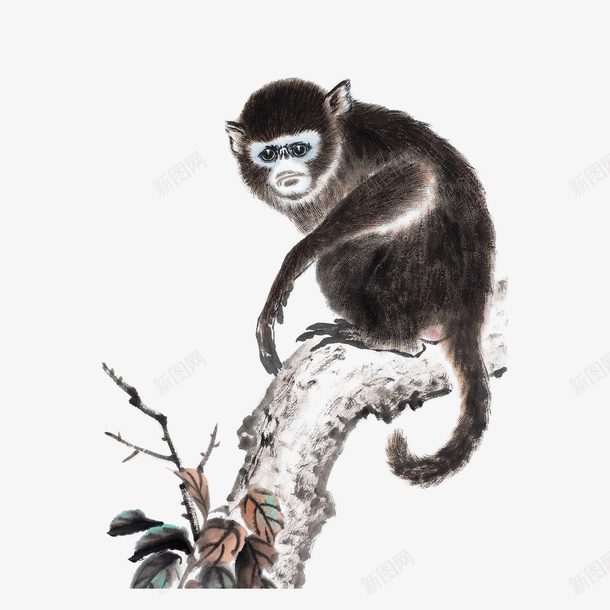 中国风水墨猴子站在树干上插画免png免抠素材_新图网 https://ixintu.com 中国风 中国风水墨猴子站在树干上插画免抠免费下载 传统文化 动物 国画 树干 水墨 水墨猴子 海报 猴子 猿猴 设计