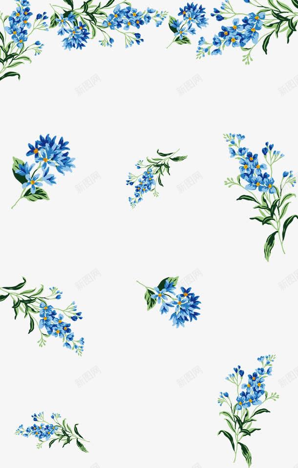 蓝色薰衣草花纹背景png免抠素材_新图网 https://ixintu.com 素材背景 花纹 蓝色 薰衣草 薰衣草花海