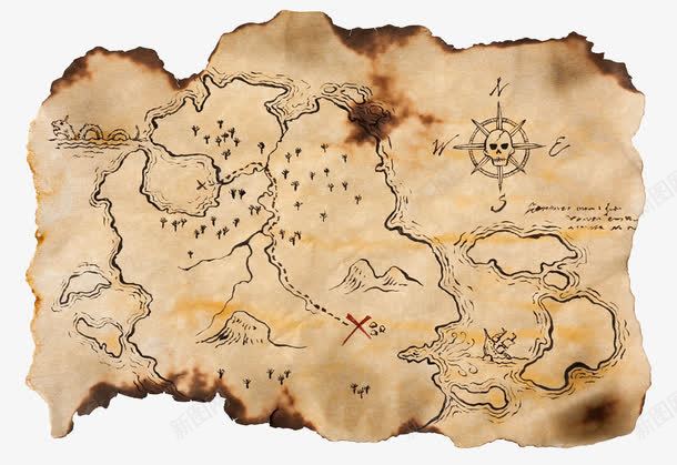 古代地图手稿png免抠素材_新图网 https://ixintu.com 古代地图 山脉 海盗 烧焦