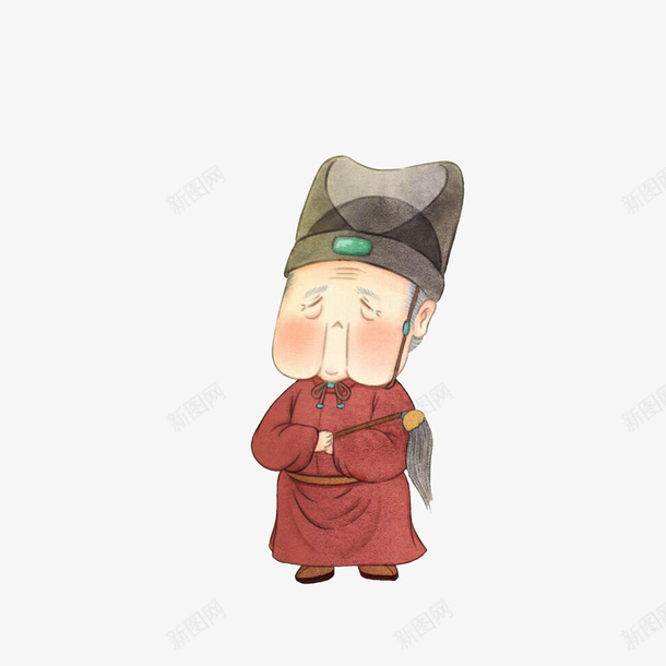 卡通手拿拂尘的唐朝公公png免抠素材_新图网 https://ixintu.com 卡通太监 古代太监 唐人 唐朝公公 宦官 宫廷宦官 手拿拂尘