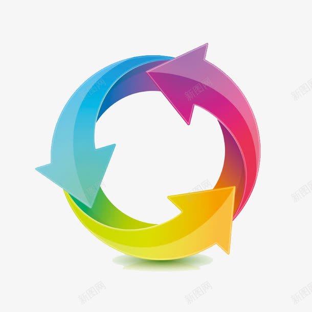 3D彩色箭头元素图标png_新图网 https://ixintu.com 3d 圆形 彩色元素 箭头