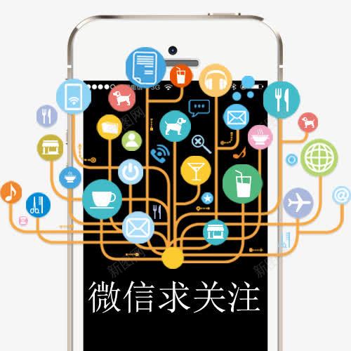 手机微信求关注png免抠素材_新图网 https://ixintu.com 中国风 微信字体设计 微信求关注 手机微信 红包
