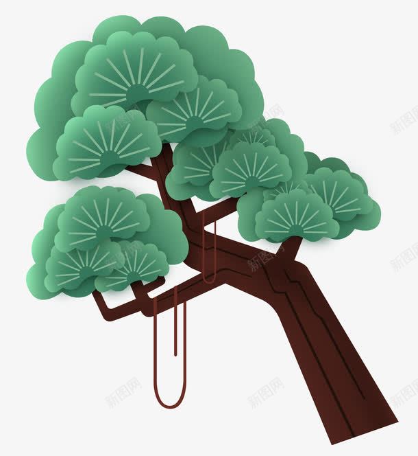 手绘松树psd免抠素材_新图网 https://ixintu.com 手绘 手绘松树 手绘松树PNG 日本松树 松树 植物 绿松树 绿色 雪松木