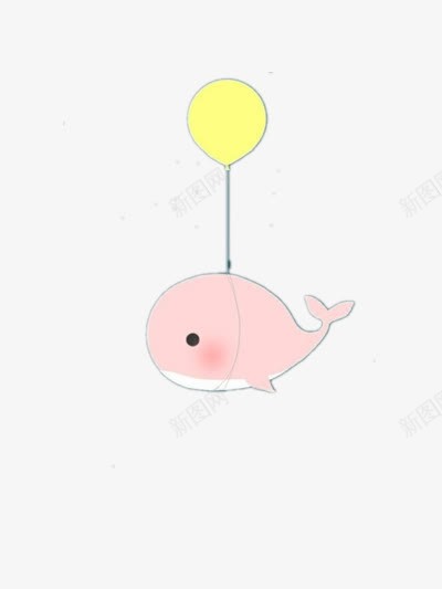 海豚鱼气球png免抠素材_新图网 https://ixintu.com 卡通 可爱 气球 海豚 粉色
