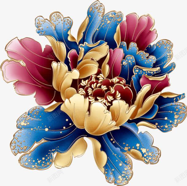 金色富贵盛开牡丹中秋png免抠素材_新图网 https://ixintu.com 中秋 富贵 牡丹 盛开 金色