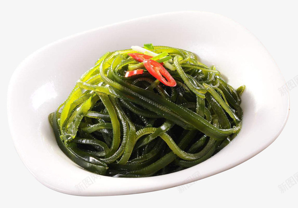凉拌新鲜海带丝摄影png免抠素材_新图网 https://ixintu.com 凉拌海带丝 凉拌菜 新鲜海带丝 海带 海带丝 红辣椒 美食摄影