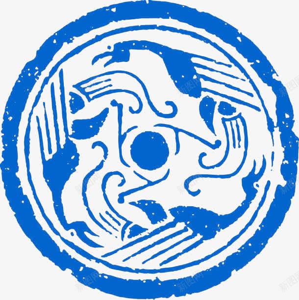 楚文化纹样png免抠素材_新图网 https://ixintu.com 古代 图样 图案 楚文化 花纹 蓝色 装饰图案